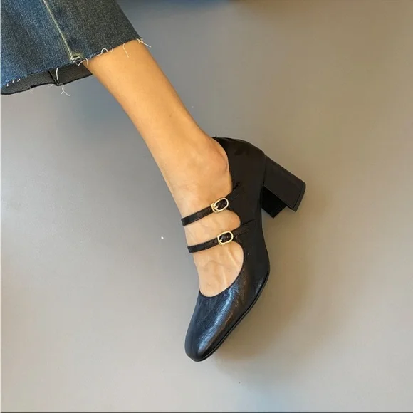 Dark brown / black Mary Jane heels - Picture 5 of 8